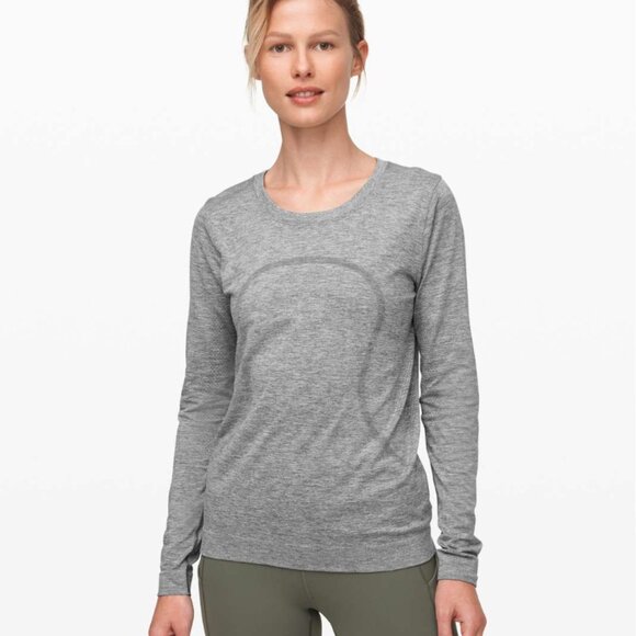 lululemon athletica Tops - Lululemon Swiftly Relaxed Long Sleeve Slate / White